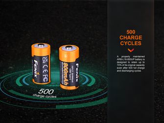 Fenix dobíjateľná batéria RCR123A 800 mAh USB-C Li-ion