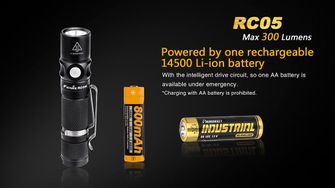Nabíjacia baterka Fenix RC05, 300 lúmenov