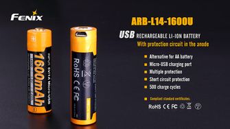 Fenix dobíjateľná USB AA batéria Fenix ARB-L14-1600U