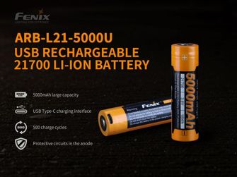 Nabíjateľná batéria Fenix 21700 5000 mAh Li-Ion USB-C