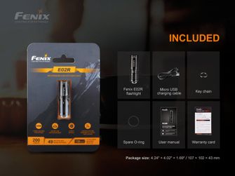 Mini baterka Fenix E02R - hnedá