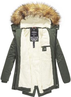Marikoo Akira dámska zimná bunda s kapucňou, olivová