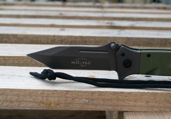 Mil-Tec otvárací nôž DA35 Micarta 22cm olivový