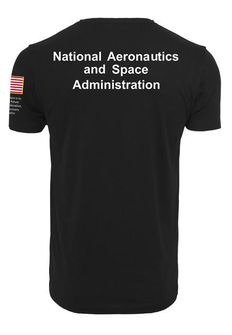 NASA pánske tričko Insignia Logo Flag, čierne