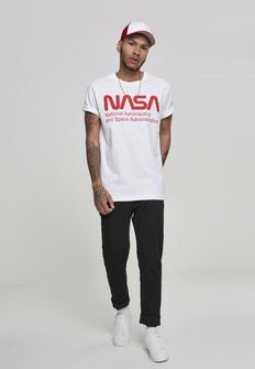 NASA pánske tričko Wormlogo, biele