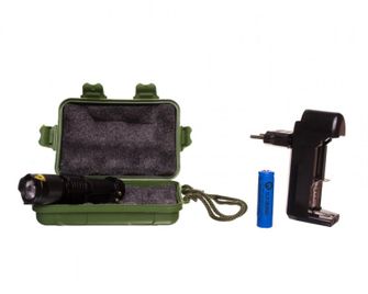 LED vojenská baterka nabíjateľná zoom, 10cm