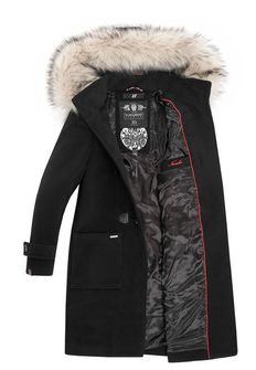 Navahoo OKSANA Dámsky zimný kabát s kapucňou, čierna