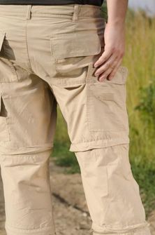 multifunkčné nohavice z mikrovlákna Fox khaki bočné vrecká