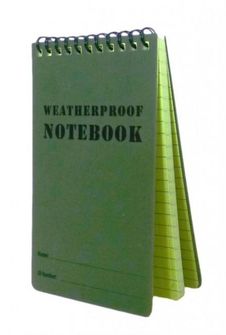 WARAGOD vodeodolný zápisník, zelený, 12 x 7.8cm