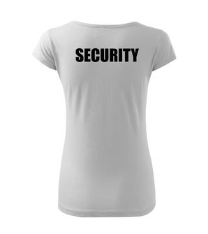 DRAGOWA dámske tričko s nápisom SECURITY, biele
