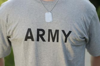MFH tričko s nápisom army sivé, 160g/m2