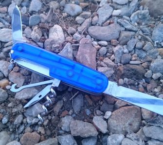 Victorinox vreckový nôž transparentný 91mm Huntsman modrý