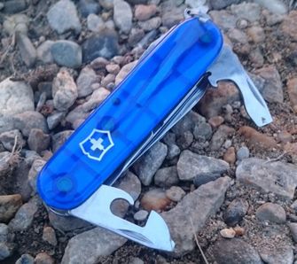 Victorinox vreckový nôž transparentný 91mm Huntsman modrý