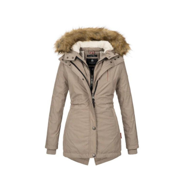 E-shop Marikoo Akira dámska zimná bunda s kapucňou, taupe