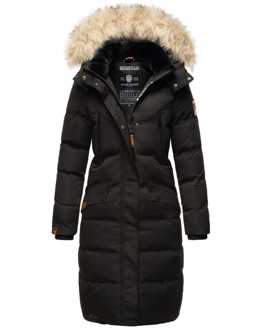 Značka Marikoo - Marikoo dámska zimná bunda s kapucňou Schneesternchen, čierna