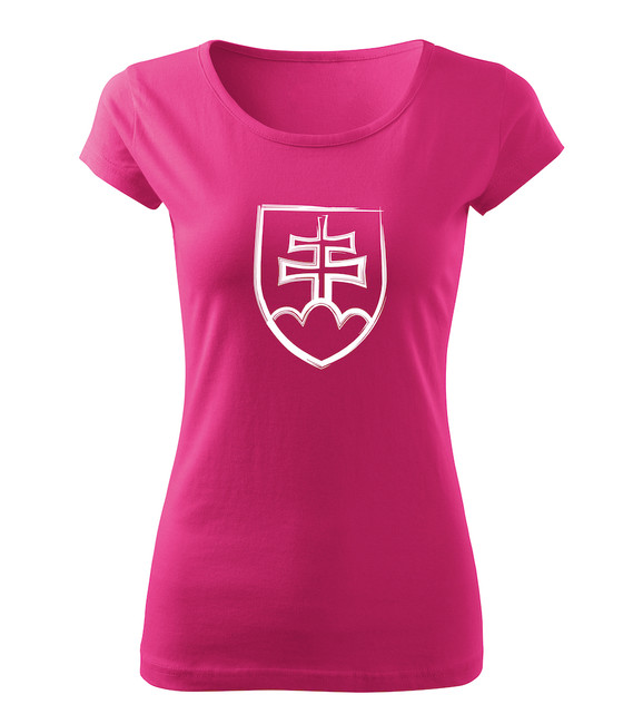 E-shop DRAGOWA dámske tričko slovenský znak, ružová 150g/m2