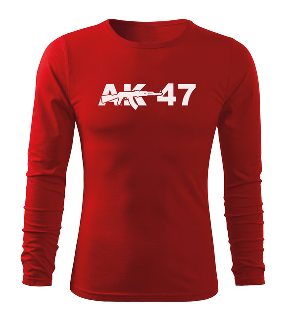 E-shop DRAGOWA Fit-T tričko s dlhým rukávom AK-47, červená 160g/m2