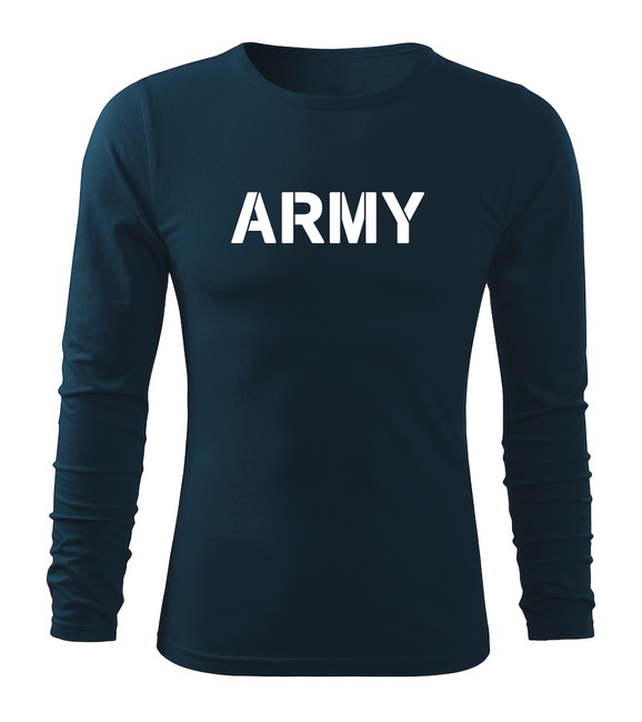 Značka DRAGOWA - DRAGOWA Fit-T tričko s dlhým rukávom army, tmavomodrá 160g/m2