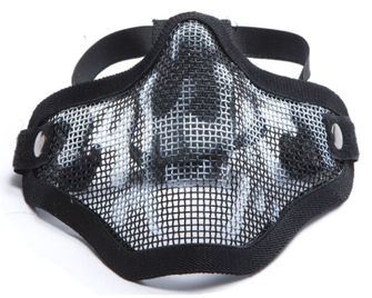 Action Sport Games Airsot ochranná maska STALKER ASG s kovovou spodnou časťou masky - ČIERNA/LEBKA