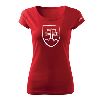 DRAGOWA dámske tričko slovenský znak, červená 150g/m2