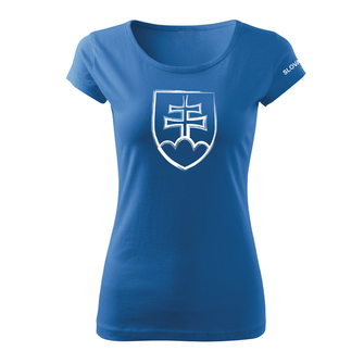 DRAGOWA dámske tričko slovenský znak, modrá 160g/m2