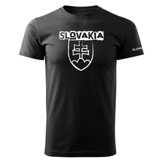 DRAGOWA krátke tričko slovenský znak s nápisom, čierna 160g/m2