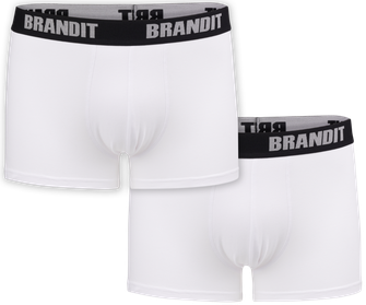 Brandit Boxerky s Logom 2ks, biela-biela