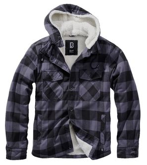 Brandit Lumberjacket bunda s kapucňou, čierno-šedá