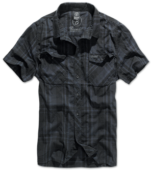 Brandit Roadstar košeľa s krátkym rukávom, čierno-modrá
