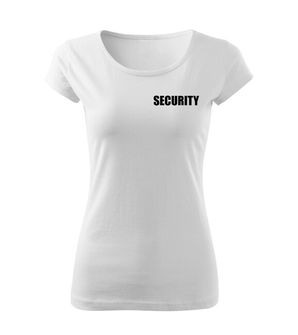 DRAGOWA dámske tričko s nápisom SECURITY, biele