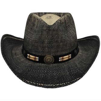 Fox Outdoor klobúk slamený Texas, čierno hnedý