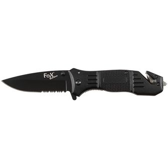 Fox Outdoor Nôž Jack jednoručný, čierny, kovová rukoväť
