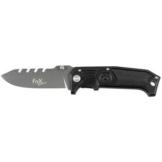 Fox Outdoor Nôž Jack, jednoručný, kovová rukoväť, čierny