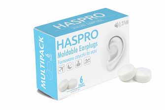 HASPRO 6P silikónové štuple do uší, biele