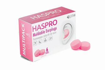 HASPRO 6P silikónové štuple do uší, ružové