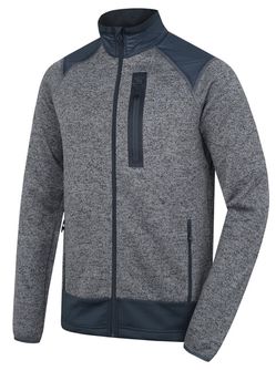 HUSKY pánsky fleecový sveter na zips Alan M, šedá/antracit