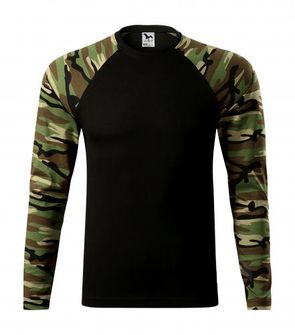 Malfini Camouflage tričko s dlhým rukávom, brown,160g/m2