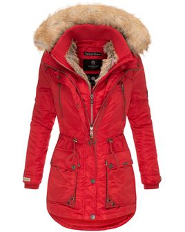 Marikoo Grinsekatze dámska zimná bunda s kapucňou, červená