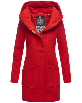 Marikoo MAIKOO Dámsky zimný kabát s kapucňou, červená
