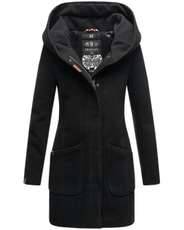 Marikoo MAIKOO Dámsky zimný kabát s kapucňou, čierna