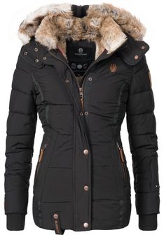 Marikoo Nekoo dámska zimná bunda s kapucňou, čierna
