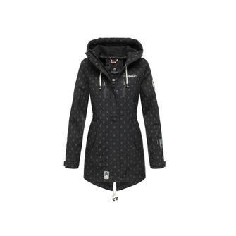 Marikoo ZIMTZICKE P dámska zimná softshell bunda s kapucňou, čierna bodkovaná