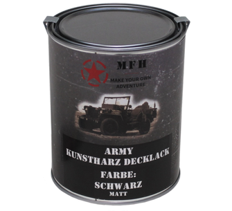 MFH army farba, čierna matná, 1 liter
