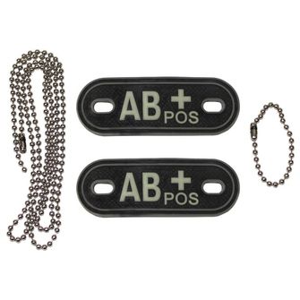 MFH Dog-Tags psie štítky AB POS, 3D PVC, čierne