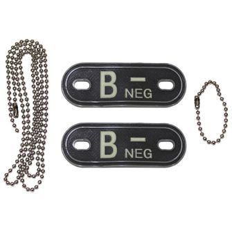 MFH Dog-Tags psie štítky B NEG, 3D PVC, čierne
