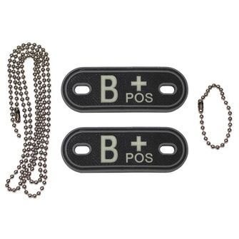 MFH Dog-Tags psie štítky B POS, 3D PVC, čierna