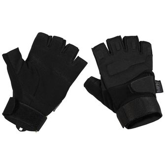 MFH Tactical rukavice bez prstov 1/2, čierne