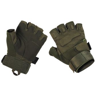MFH Tactical rukavice bez prstov 1/2, olivové