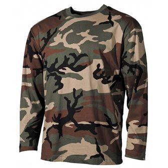 MFH tričko s dlhým rukávom vzor woodland, 160g/m2