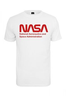 NASA pánske tričko Wormlogo, biele